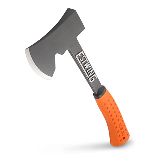 ESTWING Camper's Axe - 14' Hatchet with Forged Steel Construction & Shock Reduction Grip - EO-25A