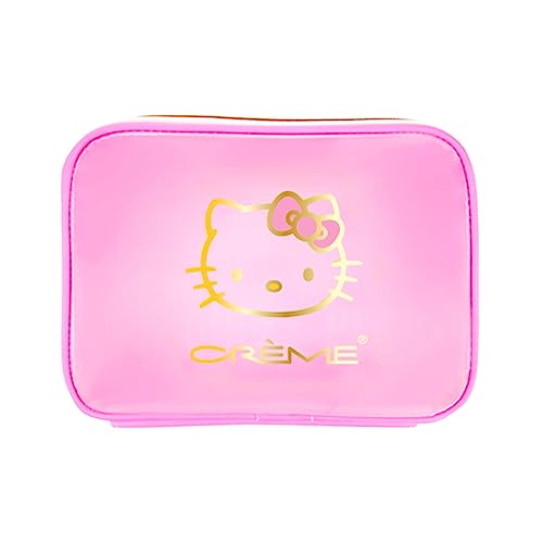 The Crème Shop Hello Kitty Perfect Pink Travel Case Iconic Design with Premium Vegan Faux Leather Spacious & Secure Zipper Closure Perfect Pink Color Durable for All Your Journeys