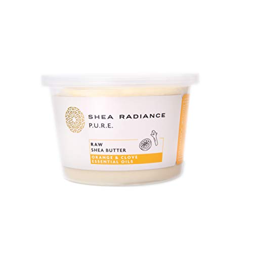 Shea Radiance Unrefined Organic Handcrafted Shea Butter - Face, Body, Hand, Skin & Hair Moisturizer - For all Skin Types | Orange & Cloves (14oz)