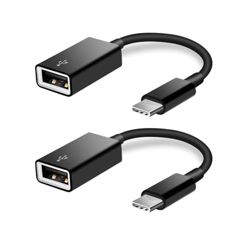 FLEAVER USB C to USB Adapter [2 Pack], USB Type C Male to USB A Female OTG Cable USB to Usbc-c Adapter for iPhone 15 Pro Max iPad MacBook Pro/Air 2023 2022 M1 M2 Galaxy S23 S22 Note 10 (Black)