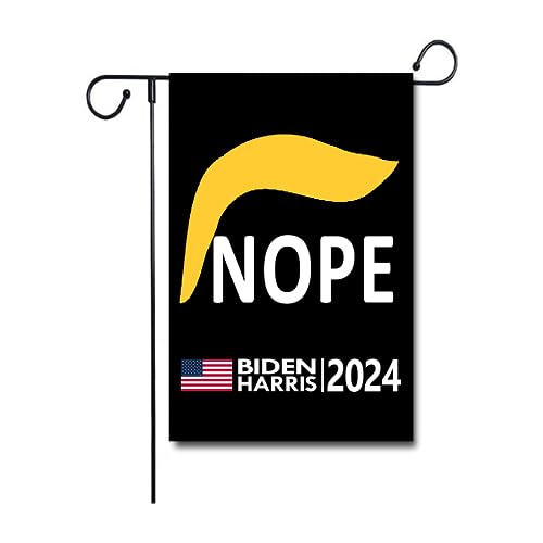 IFHUH Anti-Trump Yard Sign Trump Nope Sign Biden 2024 Yard Sign Biden President Yard Sign Biden Campaign Garden Flag Vertical Double Sided Flax Garden Flag for Yard Outdoor Flag 12' x 18'