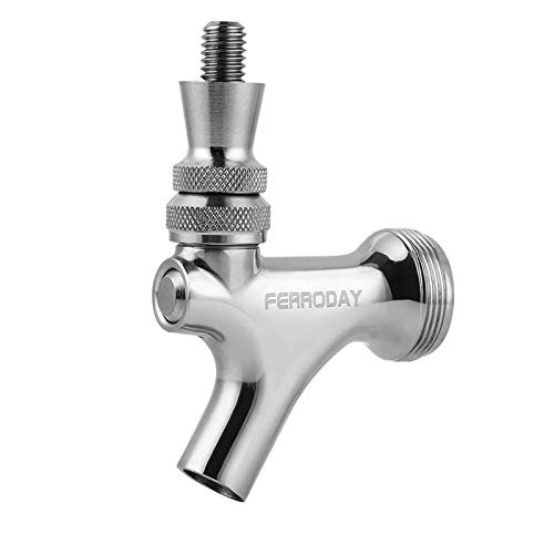 FERRODAY Beer Faucet Stainless Steel Faucet Beer Tap Keg Spout Beer Tower Faucet Beer Keg Faucet Draft Beer Faucet Stainless Steel Beer Tap Faucet Kegerator Tap Spout Kegerator Part Replacement Faucet