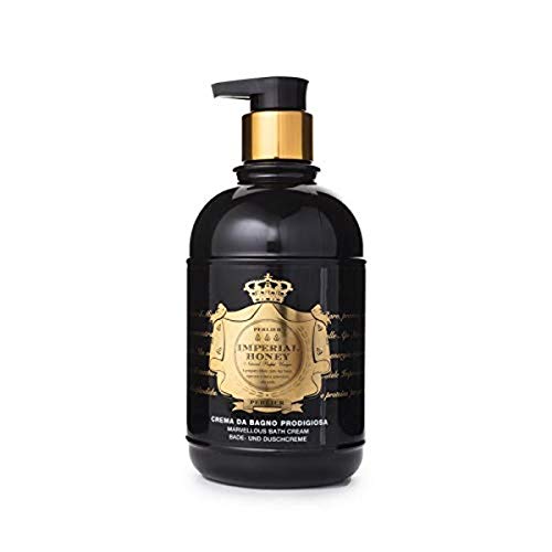 Perlier Imperial Honey Shower & Bath Cream - Nourishing & Soothing Luxury Bath Cream Made With 100% Organic Italian Honey For Deep Moisturization And Hydration (16.9 Fluid Oz.)