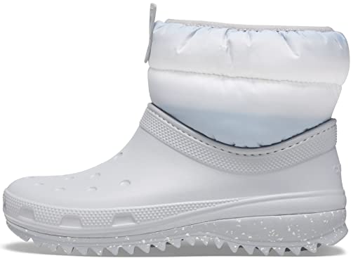 Crocs Women's Classic Neo Puff Shorty Boot W Snow, Light Grey White, 9
