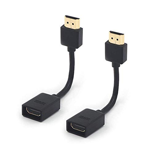 VCE 2-Pack HDMI Male to Female Swivel Adapter HDMI Extension Gold Plated Converter for Google Chrome Cast, Roku Streaming Stick