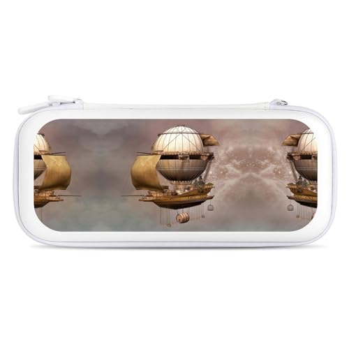 Vintage Steampunk Airship Travel Carrying Case EVA Protective Hard Shell Storage Pouch for Switch