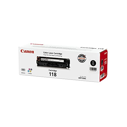 Canon Genuine Toner, Cartridge 118 Black (2662B001), 1 Pack Color imageCLASS MF8350Cdn, MF8380Cdw, MF8580Cdw, MF729Cdw, MF726Cdw, LBP7200Cdn, LBP7660Cdn Laser Printers