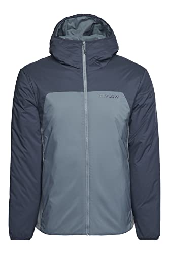 Flylow Men's Crowe Jacket Synthetic Insulated Hooded Ski and Snowboard Coat - Night/Slate - Medium