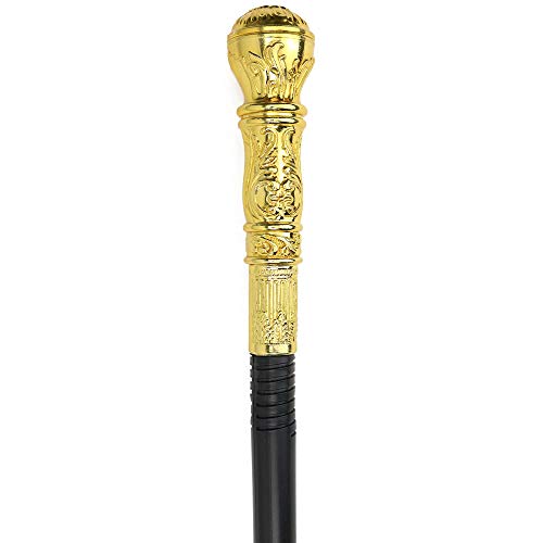 Skeleteen Gold Costume Walking Cane – Elegant Prop Stick Dress Pimp Canes Costume Accessories for Adults and Kids
