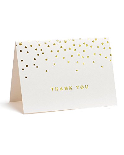 Gartner Studios Gold Foil Dots Thank You Cards, Ivory, 3.5” x 5”, Set of 50 (13745)