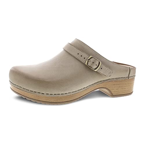 Dansko Berry Slip-On Mule Clogs for Women – Memory Foam and Arch Support for All -Day Comfort and Support – Lightweight EVA Oustole for Long-Lasting Wear Oyster Milled Burnished 7.5-8 M US