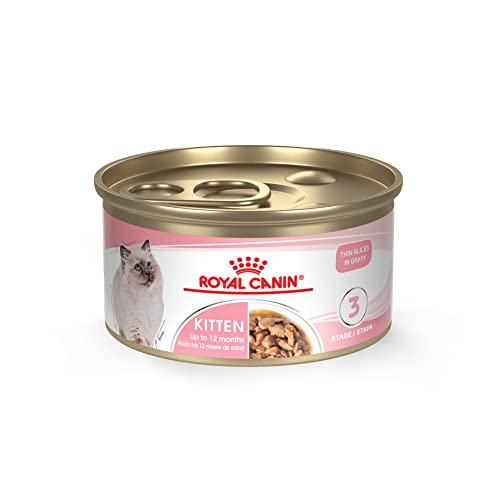 Royal Canin Feline Health Nutrition Kitten Thin Slices in Gravy Canned Cat Food, 3 oz can (24-count)