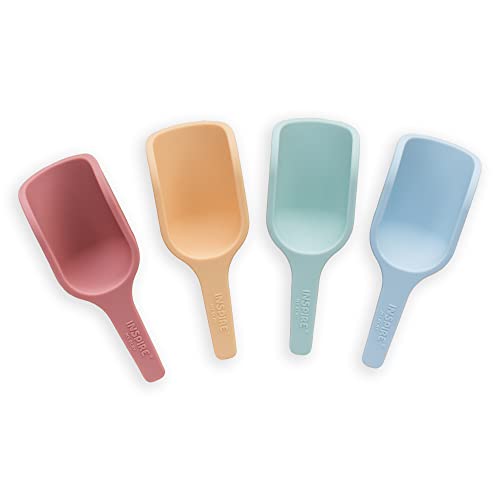 Inspire My Play - 4 x Mini Silicone Scoops - Perfect for Sensory PlayTray - Sensory Bin Accessories - Special Education Classroom Supplies - Montessori Education Toys - Multi-Purpose Shovel