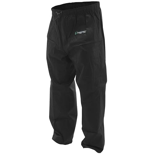 FROGG TOGGS Men's Standard Classic Pro Action Waterproof Breathable Rain Pant, Black, Large
