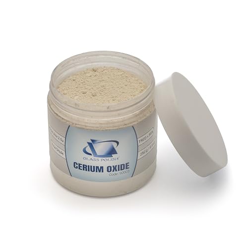 Glass Polish 90003 Cerium Oxide Fine Grade Glass Polishing Powder - TREO 95% - 2.5 microns – 8.8 Oz - White