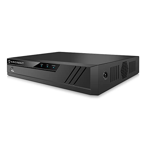 Amcrest 4K 16CH 8 Port PoE NVR (1080p/3MP/4MP/5MP/8MP) Network Video Recorder, 16CH (8-Port PoE) NVR - Supports up to 16 x 8-Megapixel IP Cameras, Supports up to 10TB Hard Drive NV4116E-A2