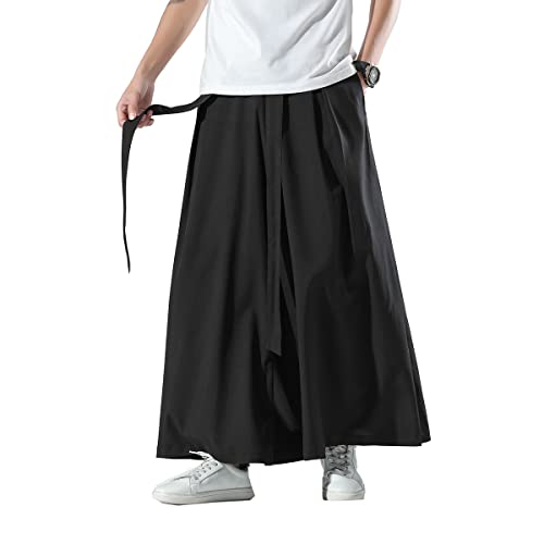 Seidarise Men's Wide Leg Casual Harem Linen Japanese Yoga Harem Pants Hip hop Joggers Baggy