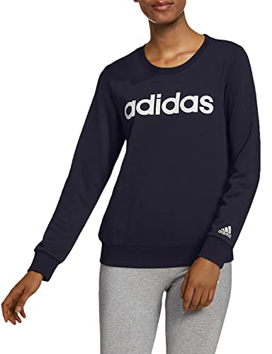 adidas Women's Essentials Logo Sweatshirt, Legend Ink/White, Medium