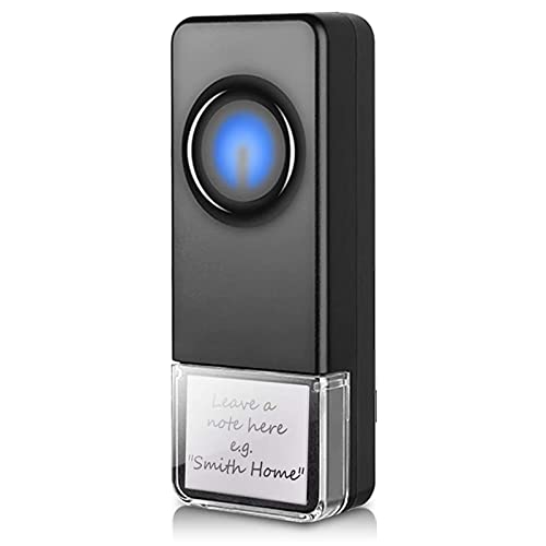 Wireless Doorbell Transmitter PHYSEN Single Push Button for Home/Classroom Doorbell without Receiver (3 in, Black)
