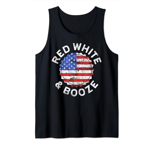 Red White And Booze T-Shirt Drinking 4th of July Shirt Tank Top