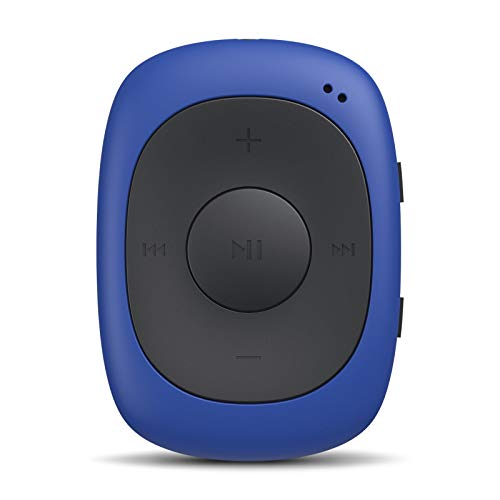 AGPTEK G02 8GB Clip MP3 Player with FM Shuffle, Portable Music Player with Sweatproof Silicone Case for Sports, Blue