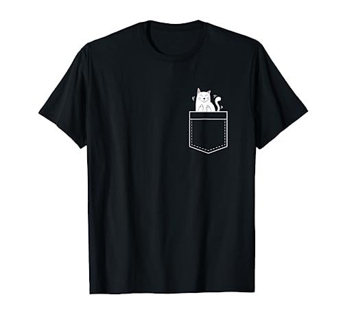 Cat in Pocket Giving the Finger T-Shirt