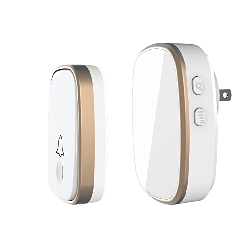 LUAMB Wireless Doorbell, 1,000ft Range Loud Enough with 5Volume Levels and Mute Mode Door Chimes LED Flashing