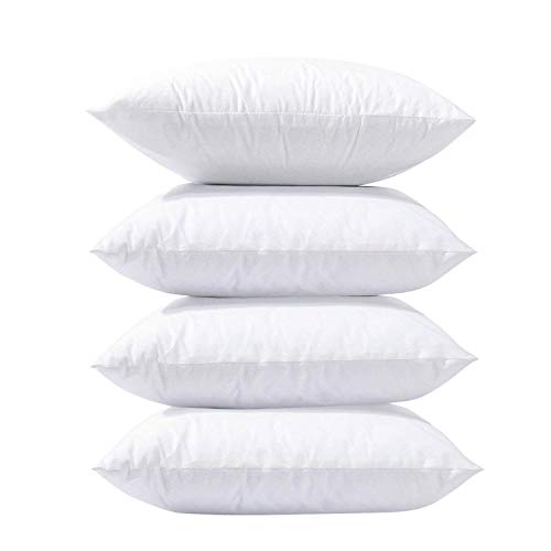 Phantoscope Pillow Inserts, Hypoallergenic 100% Virgin Fiber Square Form Microfiber Throw Pillow Inserts, Couch Bed Pillows 45x45 cm, 18x18 Inch (Pack of 4)