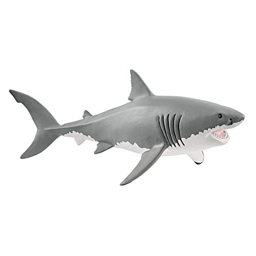 Schleich Wild Life Realistic Great White Shark Figurine - Durable and Educational Ocean Shark Animal Figurine Toy for Play and Imagination for Boys and Girls, Gift for Kids Ages 3+