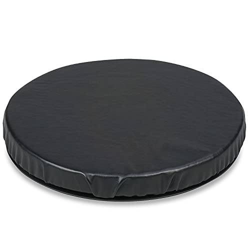 HealthSmart 360 Degree Swivel Seat Cushion, Chair Assist for Elderly, Swivel Seat Cushion for Car, Twisting Disc, Black Leather, 15 Inches in Diameter