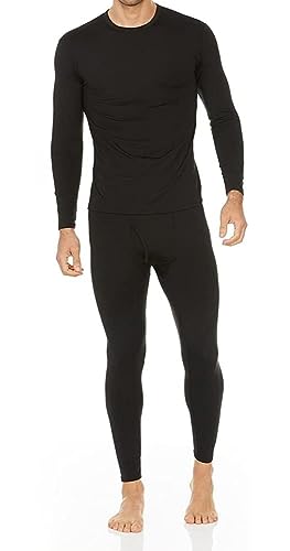Thermajohn Long Johns Thermal Underwear for Men Fleece Lined Base Layer Set for Cold Weather (2X-Large, Black)