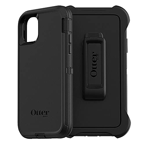 OtterBox iPhone 11 Defender Series Case - BLACK, rugged & durable, with port protection, includes holster clip kickstand