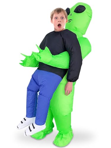 EWEP Inflatable Alien Costume for Kids Funny Blow Up Alien Carrying Person Costume for Halloween Cosplay