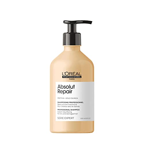 L'Oreal Professionnel Absolut Repair Shampoo | Protein Hair Treatment | Repairs Damage & Provides Shine | With Quinoa & Proteins | For Dry, Damaged Hair | 16.9 Fl. Oz.