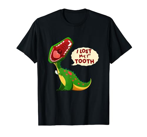 Roaring Dinosaur I Lost My 1st Tooth Funny Tooth Fairy T-Shirt