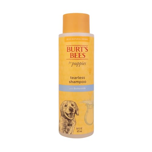 Burt's Bees for Pets Natural Tearless Puppy Shampoo with Buttermilk - Shampoo for Dogs and Puppies - Puppy Shampoo Gentle on Skin and Fur - Cruelty, Sulfate & Paraben Free - Made in USA, 16 Ounces
