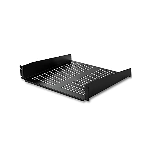 StarTech.com 2U Server Rack Shelf - Universal Vented Rack Mount Cantilever Tray for 19' Network Equipment Rack & Cabinet - Heavy Duty Steel - Weight Capacity 50lb/23kg - 16' Deep Shelf (CABSHELFV)