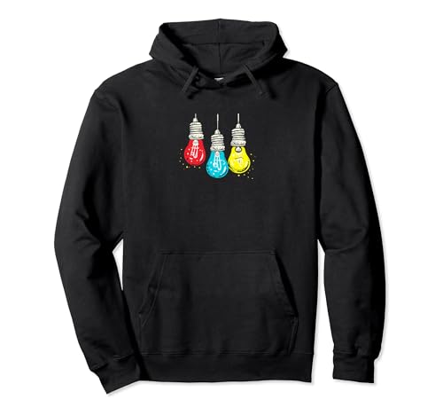 Funny multicolor light bulb Pullover Hoodie