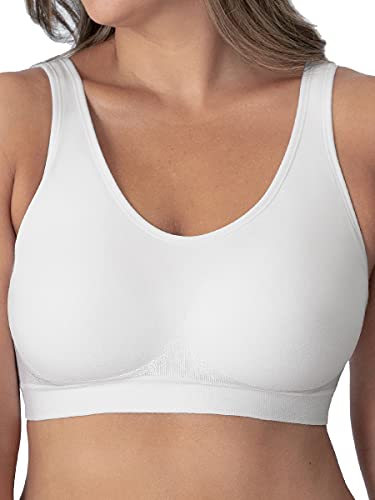 SHAPERMINT Compression Wirefree High Support Bra - Wireless Shaper Bras for Women Small to Plus Size White