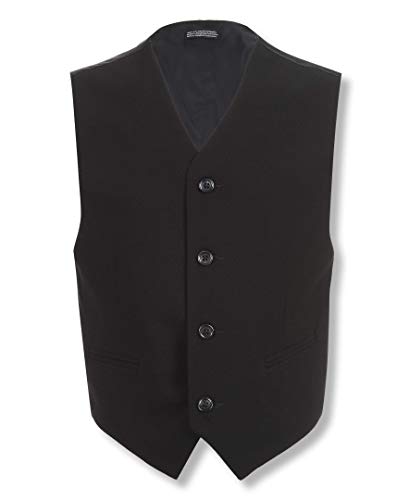 Calvin Klein Boys' Formal Suit Vest, Tailored Fit & Adjustable Back Strap, 4-button Single Breasted Closure & 2 Slit Pockets, Black, 14-16