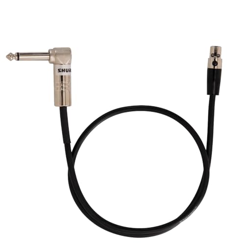 Shure WA304 2' Instrument Cable, 4-Pin Mini Connector (TA4F) with Right-Angle 1/4' Connector