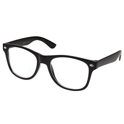 Retro NERD Geek Oversized BLACK Framed Clear Lens Eye Glasses for Men Women