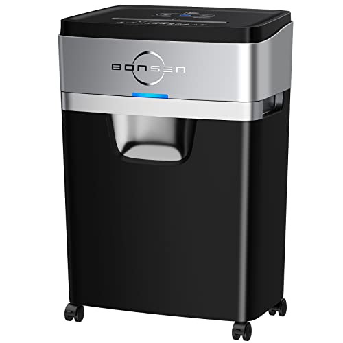 BONSEN Paper Shredder, 20-Sheet 60 Mins Nonstop Heavy Duty Paper Shredder for Office, 60dB Ultra Quiet Cross-Cut Shredder with 6.6 Gals Basket, Anti-Jam CD and Credit Shredder for Home Office (S3104)