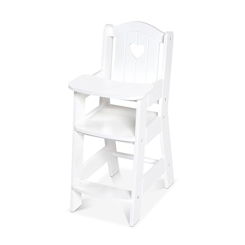 Melissa & Doug Play High Chair - Pretend Play High Chair Baby Doll Accessories,White