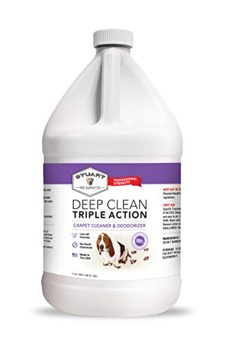 Stuart Pet Supply Co. Professional Strength Deep Clean (Gal.) 3X Carpet Cleaner Solution & Deodorizer, Concentrated Encapsulating Carpet Shampoo, Pet Odor & Dirty Carpet Cleaning Solution 128 fl oz.