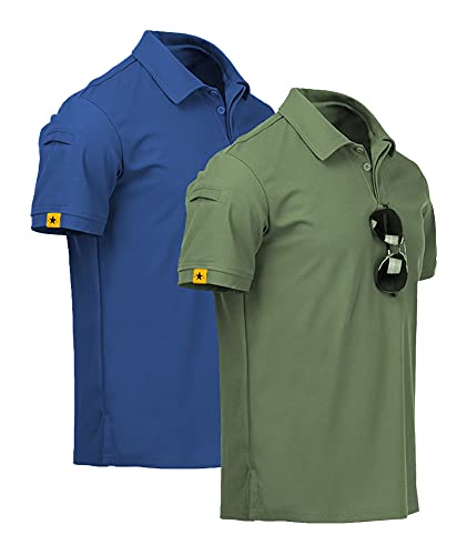 ZITY Mens Polo Shirt Short Sleeve Sports Golf Tennis T-Shirt suit2-BlueGreen M