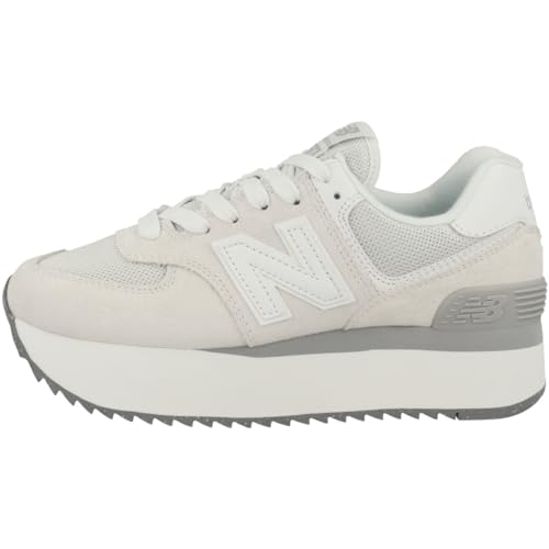 New Balance Women's 574+ Sneakers, Reflection | Rain Cloud, Grey, 8.5 Medium US