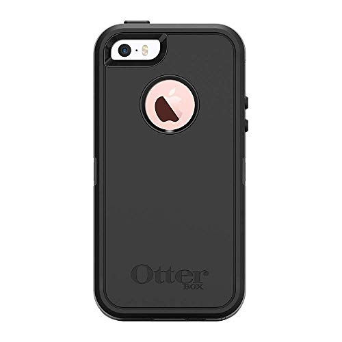 OtterBox iPhone SE (1st gen - 2016) and iPhone 5/5s Defender Series Case - 2016) and iPhone 5/5s ONLY - BLACK, rugged & durable, with port protection, includes holster clip kickstand