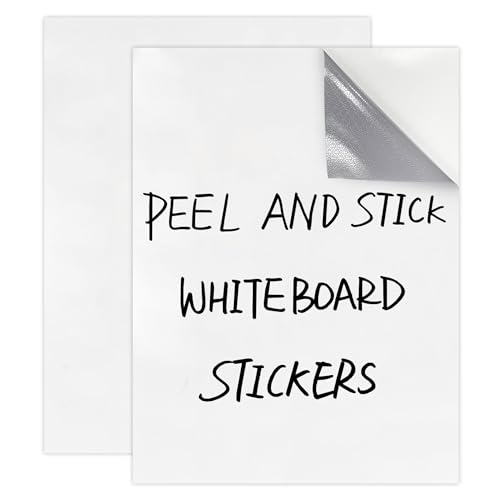 Dry Erase Board Sticker- Whiteboard Stickers-8.3''x11.7'' Removable Dry Erase Sheets- Fridge Dry Erase Paper for Wall/Desk/Refrigerator/Door/Locker/Home/Office/Classroom (White-2Pcs)