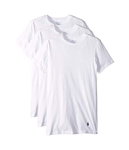 POLO Ralph Lauren Mens Slim Fit Cotton Crew Tee Undershirt, White, Medium US